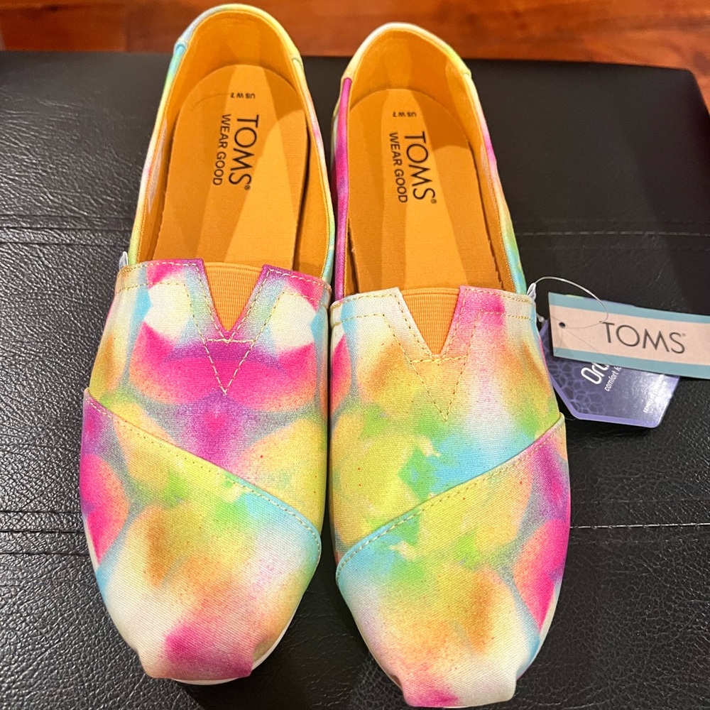 TOMS Multicolor Tie-Dye Canvas Slip-Ons